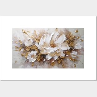 3D flowers - creamy and textured painting 2 Posters and Art